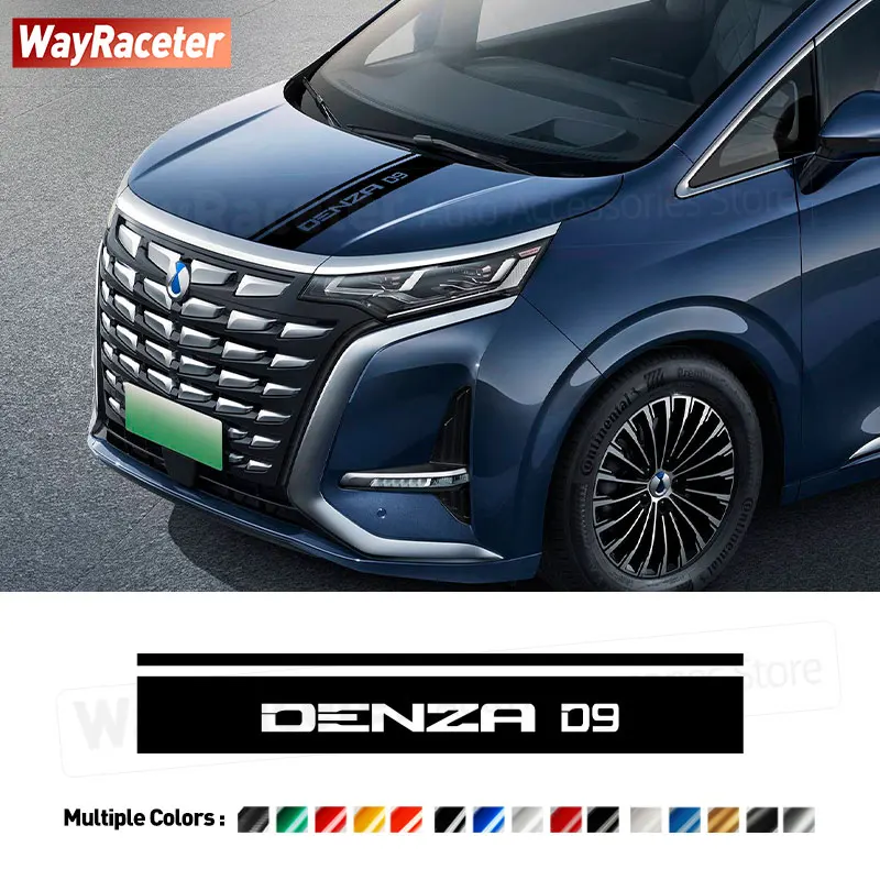 

Автомобильный капот в полоску, наклейка на крышку двигателя, виниловая наклейка из углеродного волокна для Denza D9 2025 2026 DM Exterior 2024 2023, аксессуары