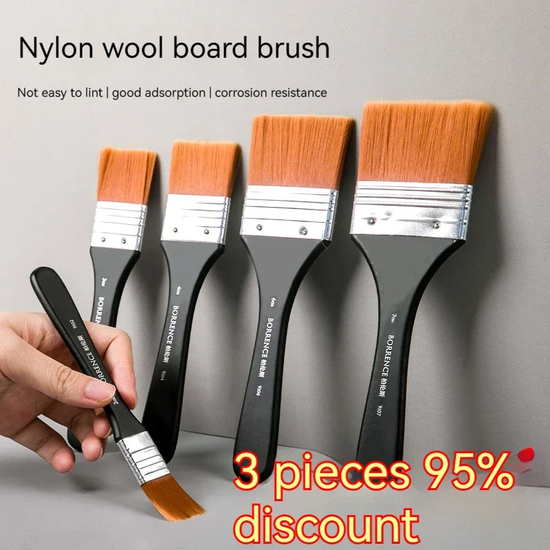 

Borrence Nylon Paint Brushes with Different Sizes Wooden Handles Painting Brush Tools for Acrylic Oil and Watercolor Drawing