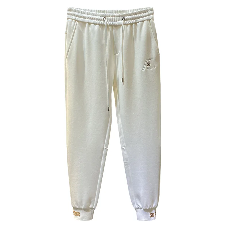 Light Luxury Sweatpants Men's Autumn 2024 New Casual All-Match Street Fashion Leisure Tappered Slim Fit Thick Stretch Sweatpants