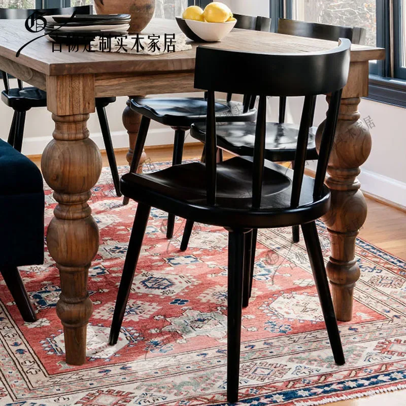Wabi Stillwind solid wood dining table and chair/American retro solid wood dining table and chair