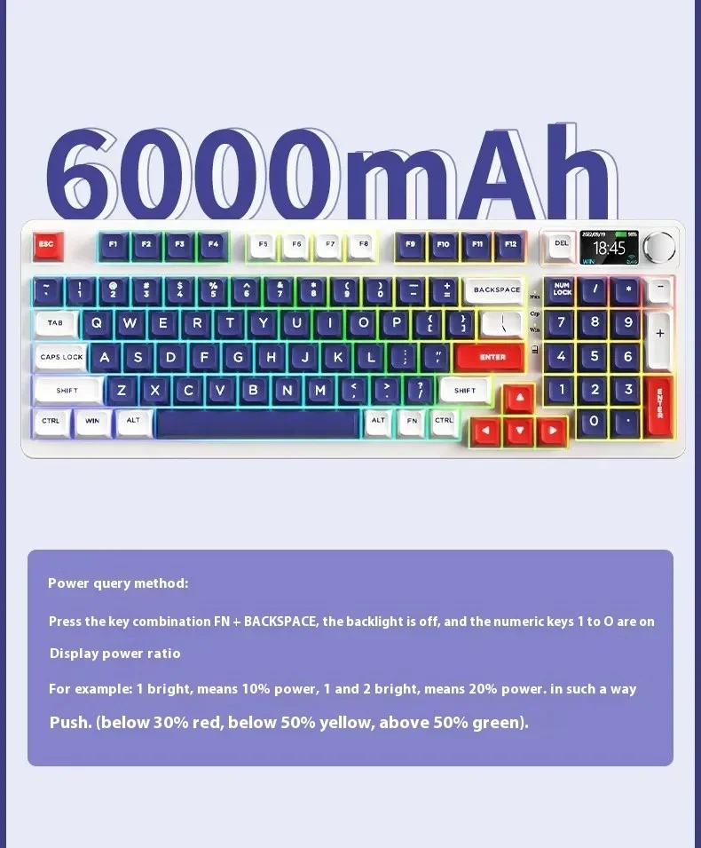 NOPPOO C98 Pro Mechanical Keyboard Kit Custom Screen Multifunctional Knob Three Mode Gaming Keyboard Hot Swap RGB Pc Gamer Gift