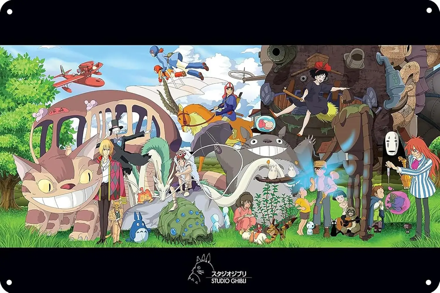 Decorative  vintage metal tin signage Studio Ghibli Collage Poster Sign Novelty Retro Wall Decor For Home Gate Garden Bars Resta