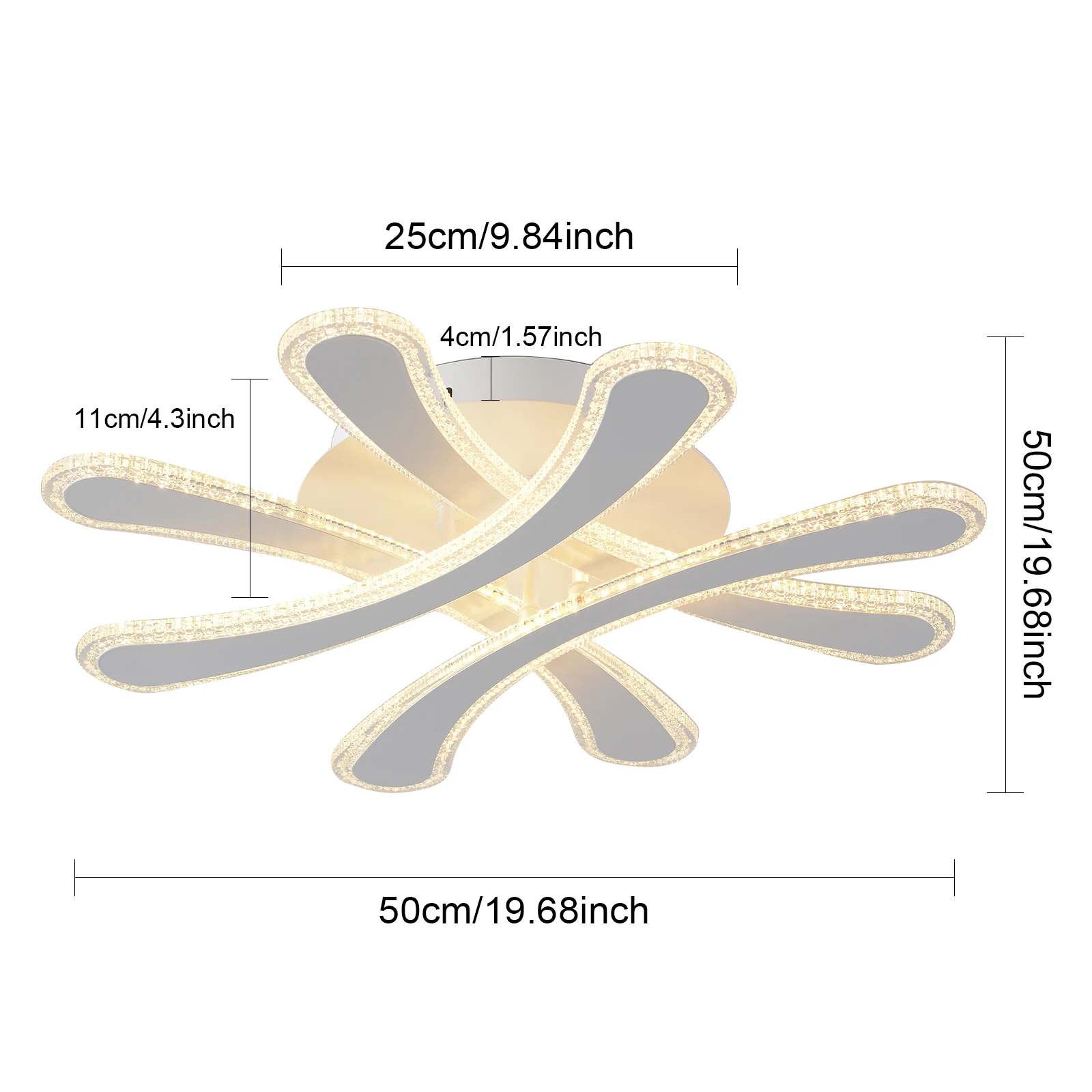 Imagem -06 - Modern Acrílico Led Luz de Teto Flush Mount Lâmpada Lustre Regulável Quarto e Sala de Estar Baterias Não Incluídas 110220v