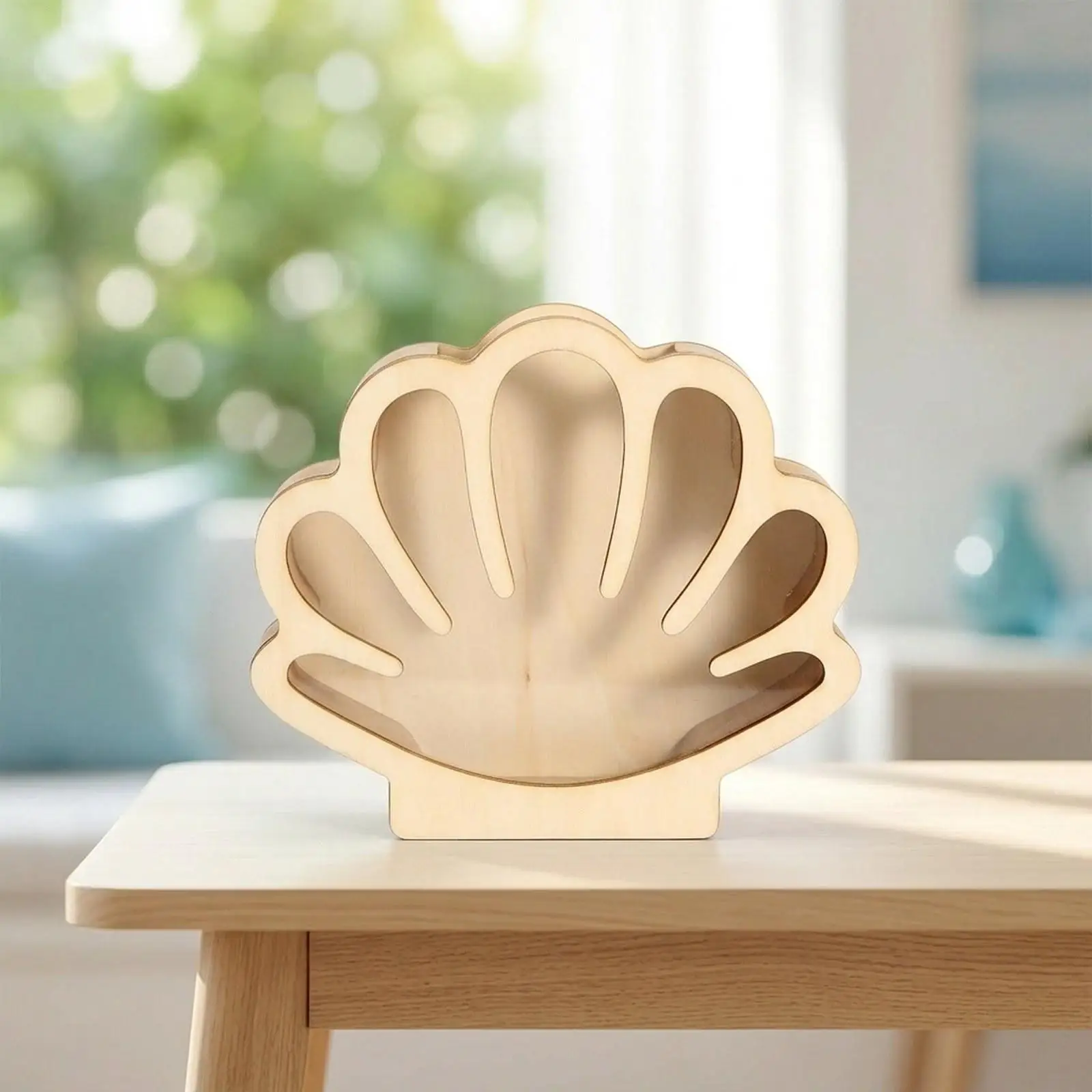 Seashell Holder Display Box Keepsake Holder Organizer Case Decorative with Acrylic Front for Sea Glass Home Small Starfish