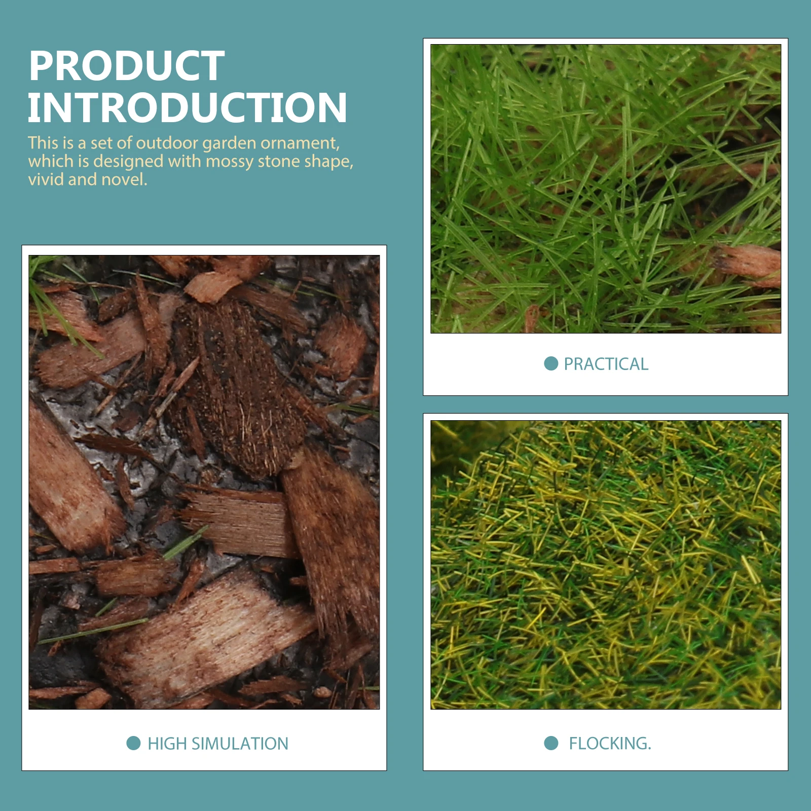 

14Pcs Simulated Mossy Stone Garden Ornament Creative Moss Stone Props Decorative Landscaping Adornment for Plant Walls Potted