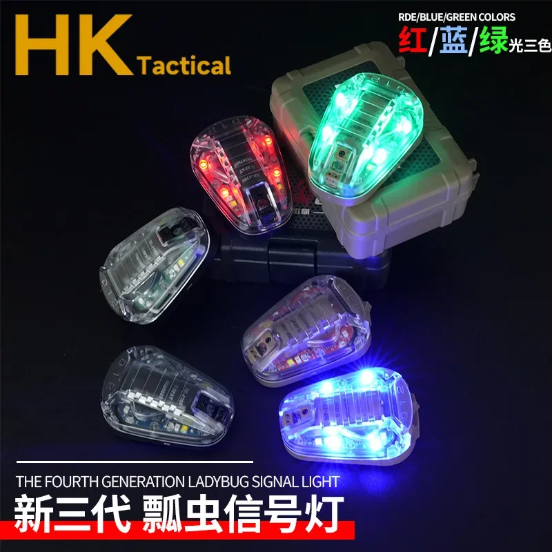 Tactics Sport Helmet Light GEN3 HEL STAR 6 Red Green Blue IR Strobe Waterproof Outdoor Safety Signal Flash Light Ladybug Lamp