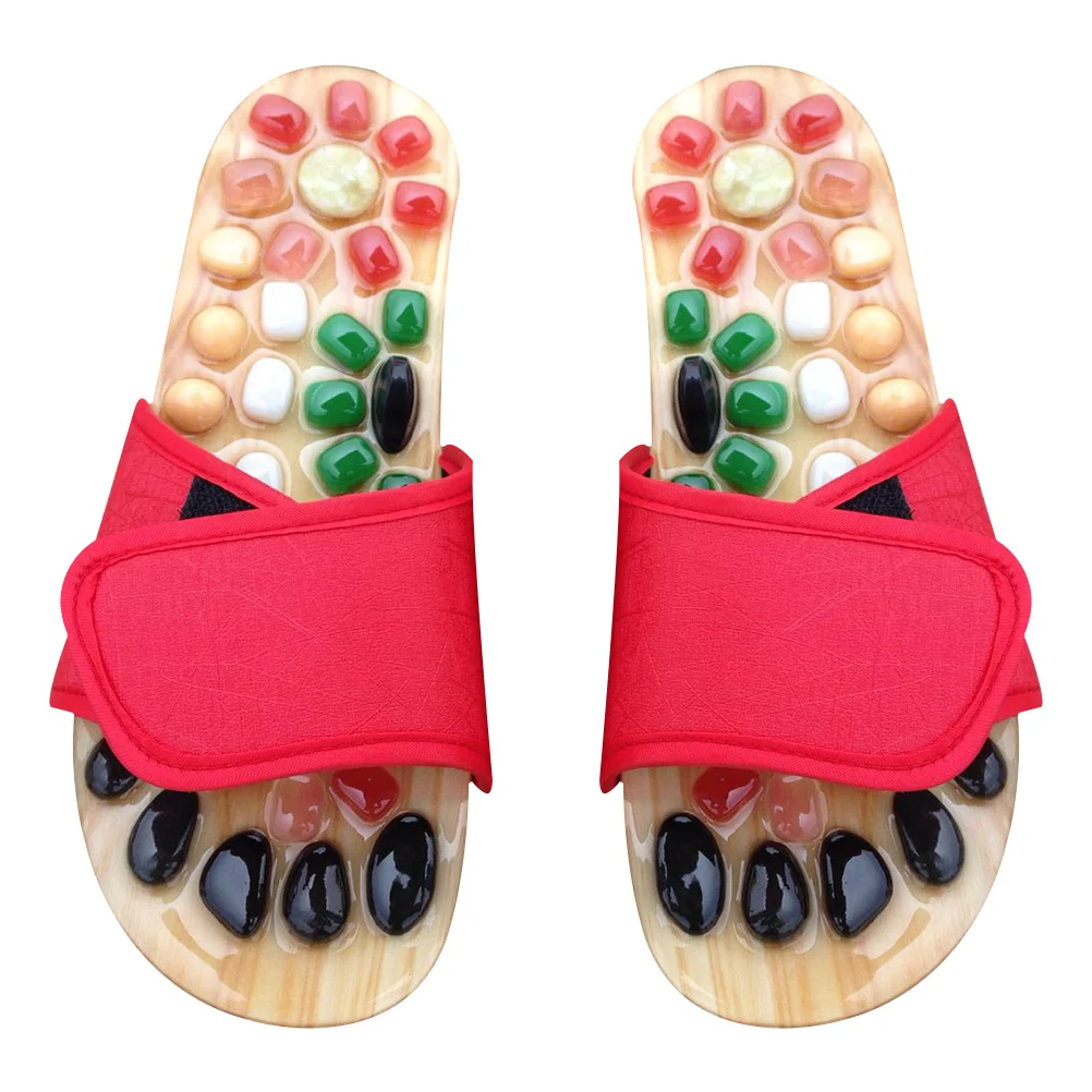 Zapatillas de masaje talla 41-42, suela de adoquines de Pu rojo Eva, zapatos para aliviar la salud del pie para fascitis Plantar, dolor para caminar