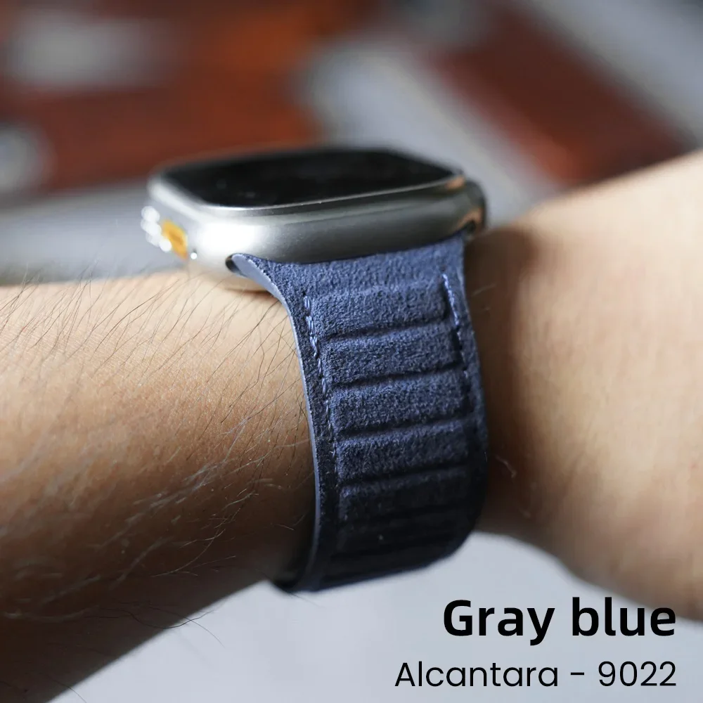 Stark magnetisches ALCANTARA-Armband für Apple Watch Ultra 3 2 Band 49mm 46mm 45mm 44mm Wildleder-Lederband für iWatch 12 11 10 9 SE