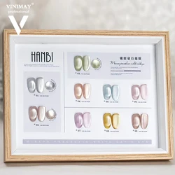HANBI Mirror Face Cat Eye Set With Color Swatch Gel Nail Polish Magnet Gel Need Top Coat UV LED Gel Collection Nail Gel Kit
