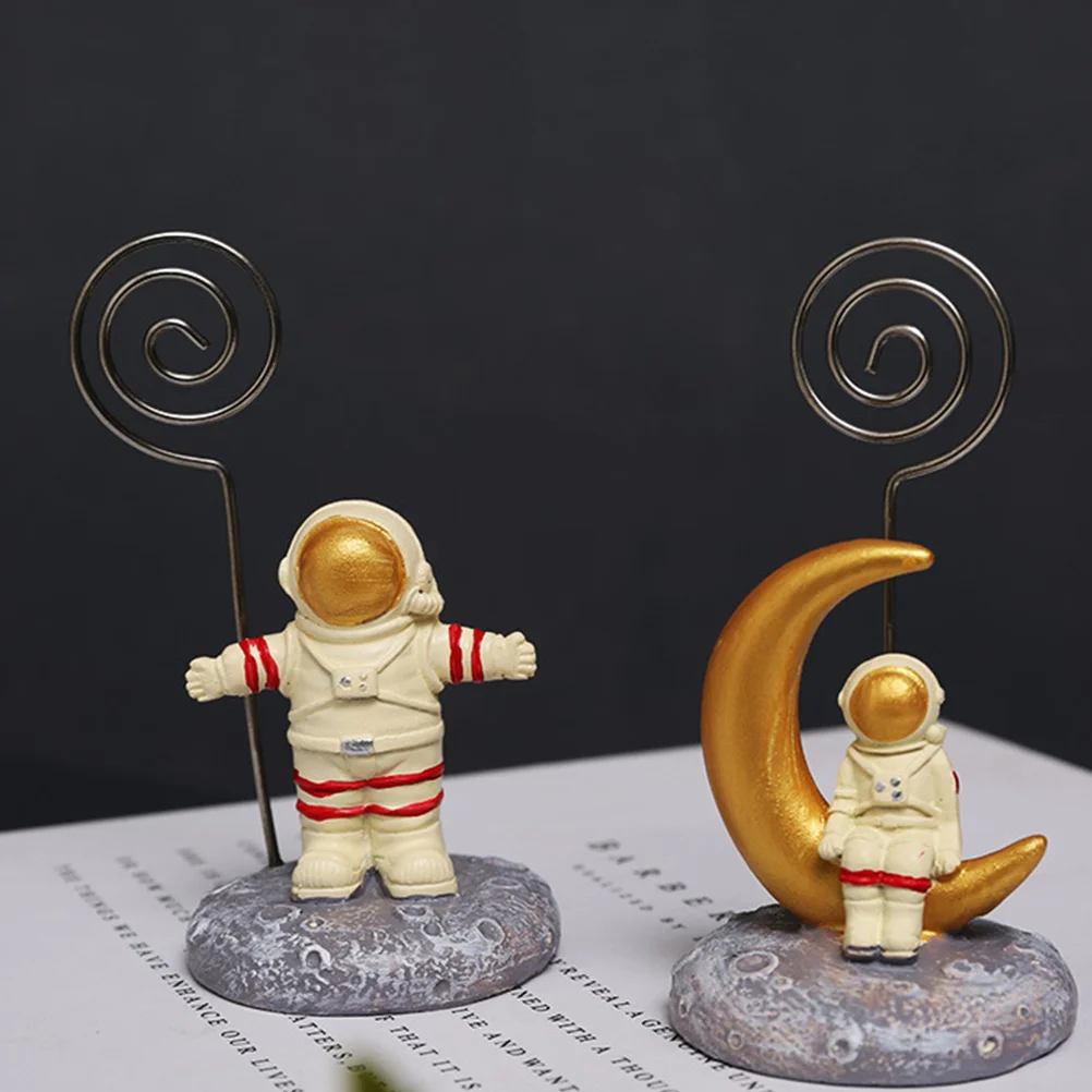 

4pcs Astronaut Table Number Holders Reusable Desktop Adornment For Wedding Birthday Party Decor Photo Clip Memo Holder Place