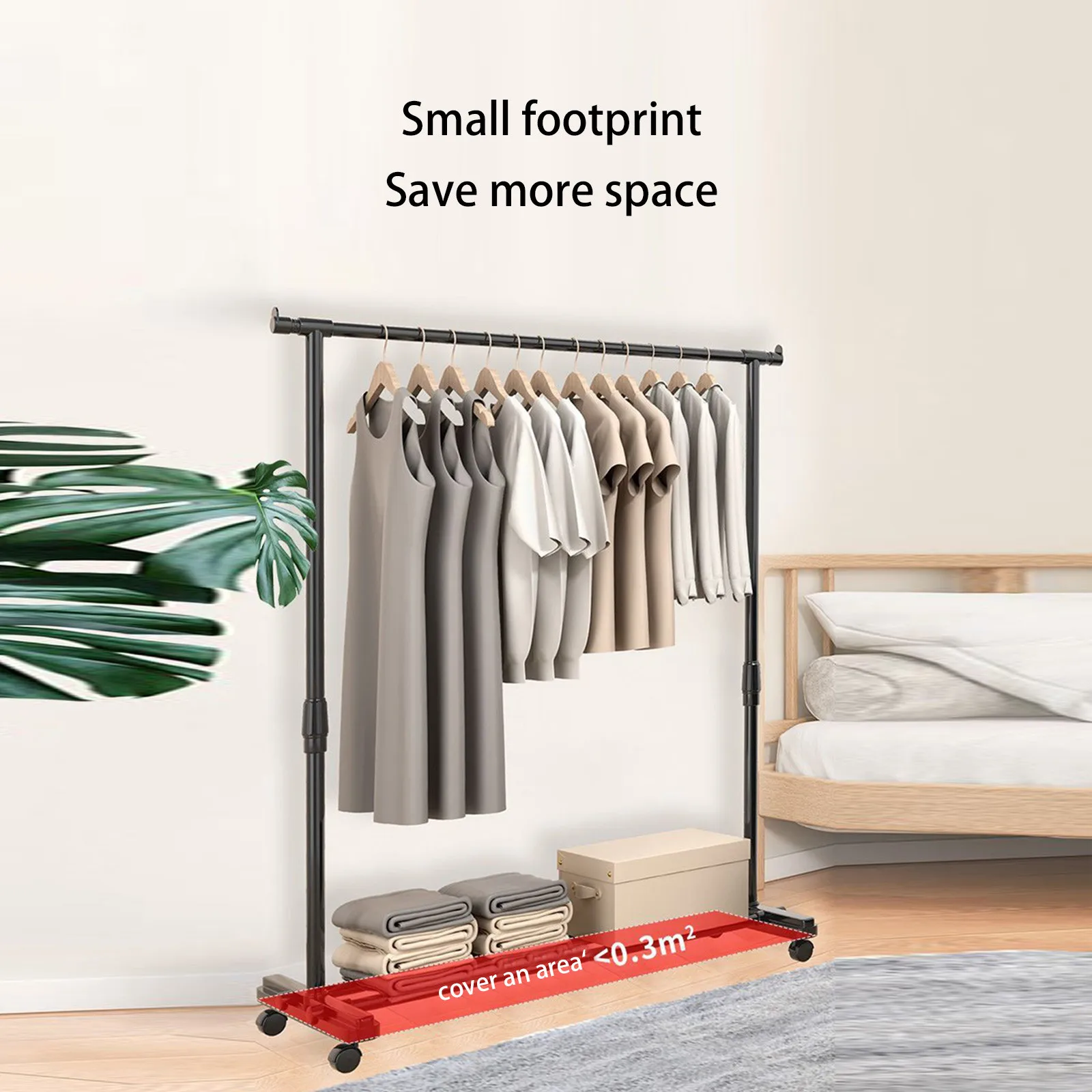 Clothes And Hats Iron Rack Floor To Ceiling Bedroom Hanging Clothes Rack Household Clothes Rack Economical Movable Storage Rack