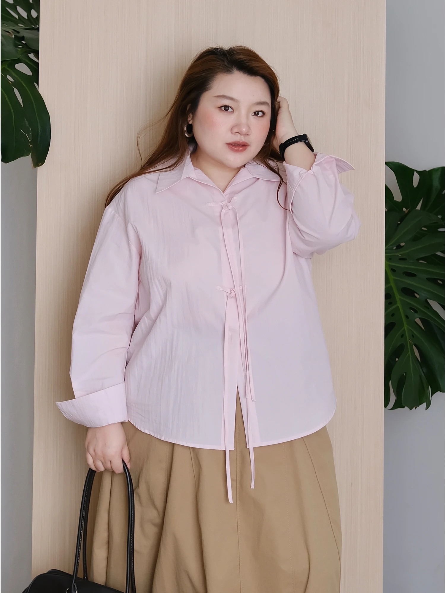 

Корейский летний топ свободного кроя с завязками и юбка А-силуэта с высокой талией из смесового хлопка, однотонные, повседневные, женские