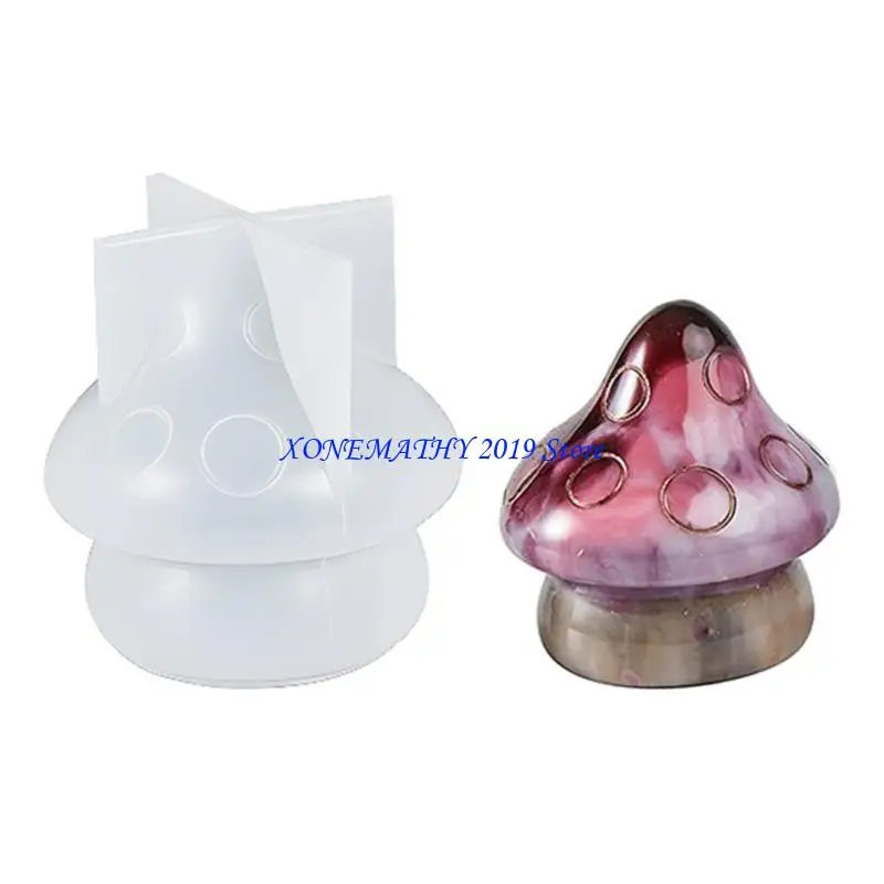 

F42F Mushroom Silicone Mold Mushroom Epoxy Resin Casting Mold for Soap Home Decors