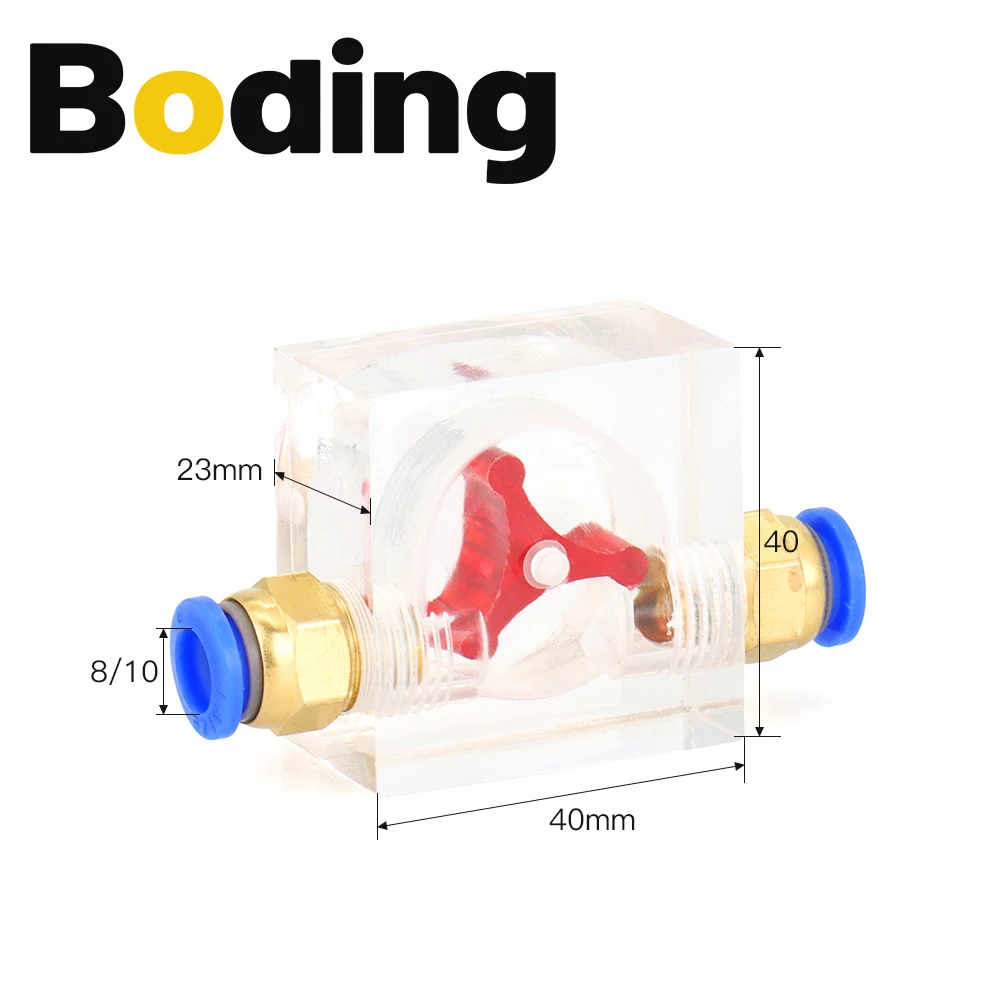 Indicatore del Monitor del misuratore di portata dell'acqua BODING G1/4 sistema di percorso dell'acqua raffreddato ad acqua del motore mandrino collegato al tubo dell'acqua da 8mm