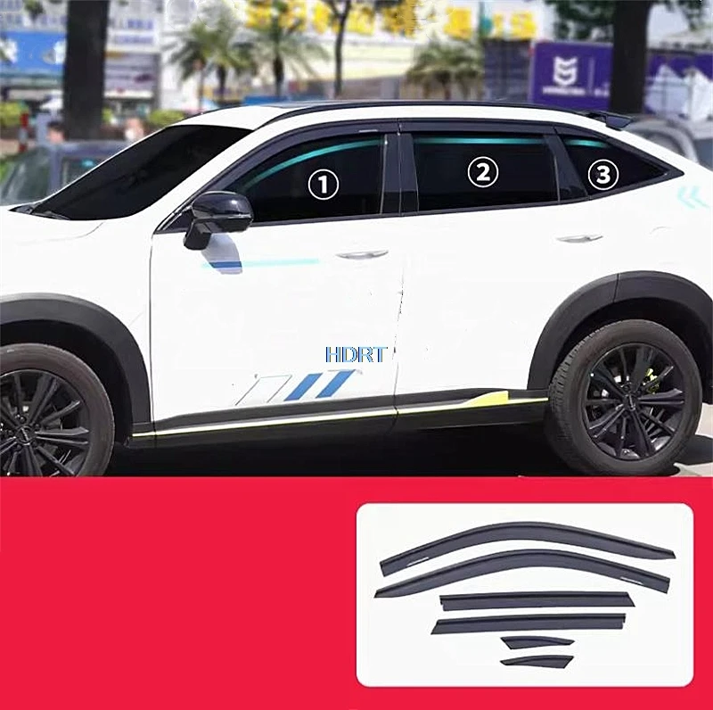 Car Styling Window Deflector Wind Sun Rain Screen Shelter Vent Visor Weather Shield For Great Wall GWM Haval H6 GT/H6 S 2021 +