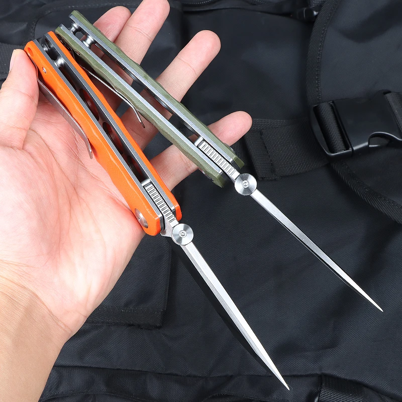 الحرة الذئب FW49 D2 سكين للفرد G10 مقبض زعنفة الكرة تحمل في الهواء الطلق التخييم بقاء التكتيكية الصيد EDC سكين جيب