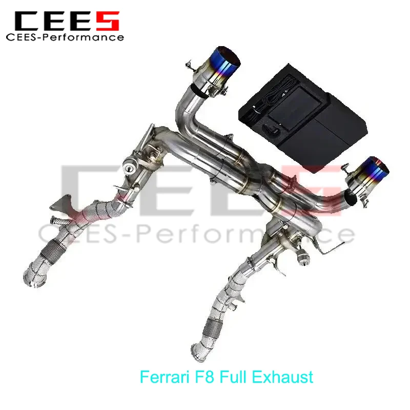 

Полная выхлопная система CEES для Ferrari F8 Spider/Tributo V8 3.9T 2019 + глушитель из нержавеющей стали SS304 Catback с клапаном