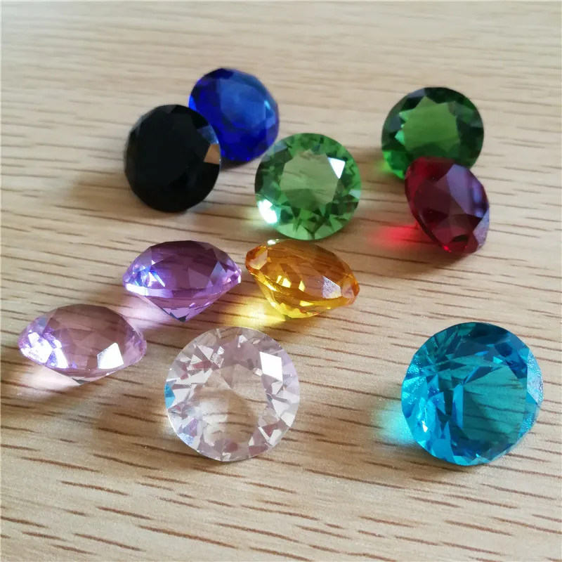 20mm Colors Cut Glass Giant Crystal Diamond Shaped Paperweight Decor Gemstone Diy Jewelry Craft Wedding Christmas Ornament Gifts