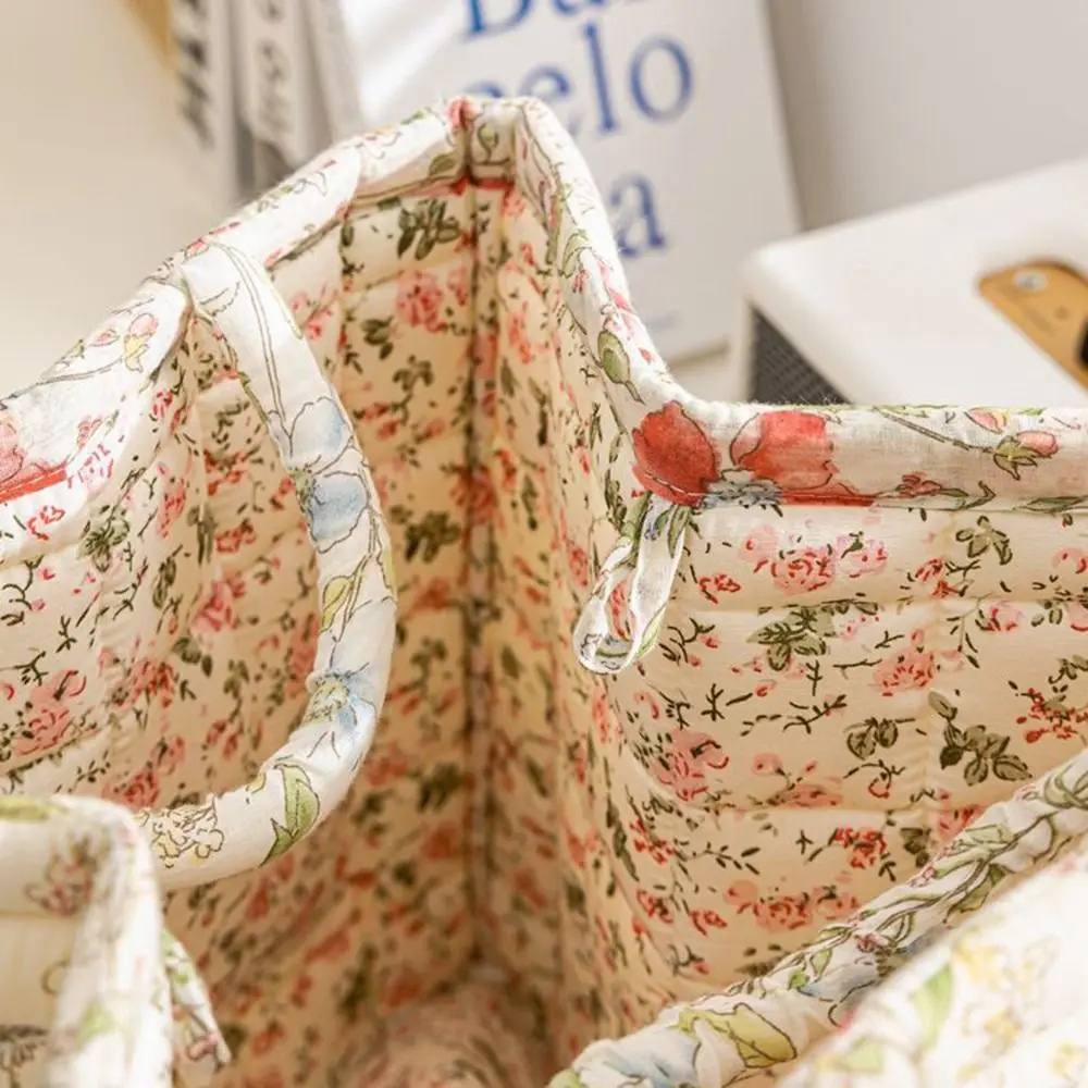 

Retro Pastoral Style Fabric Storage Basket Washable Foldable Sundries Storage Organizer Stackable Picnic Basket Storing