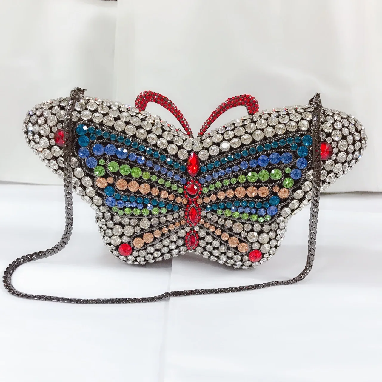 

diamonds beautiful butterfly crystal purses elegant clutches bridal wedding party small purses