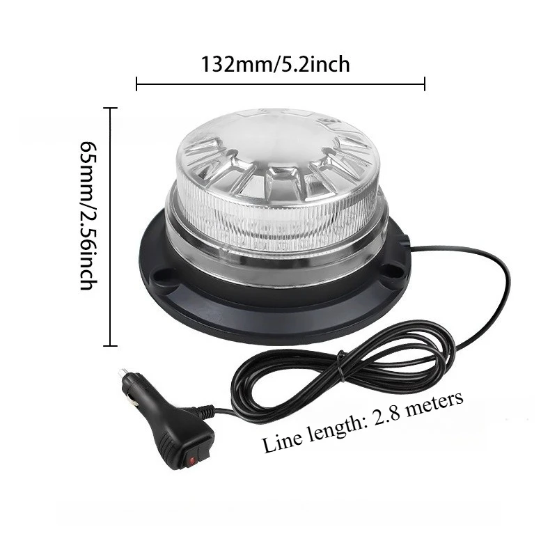 

Универсальный автомобильный магнитный сигнальный фонарь, 7-цветный светодиодный сигнальный маячок, водонепроницаемый, для транспортных средств, дорожных работ, строительства, стробоскоп, проблесковый маячок на крышу