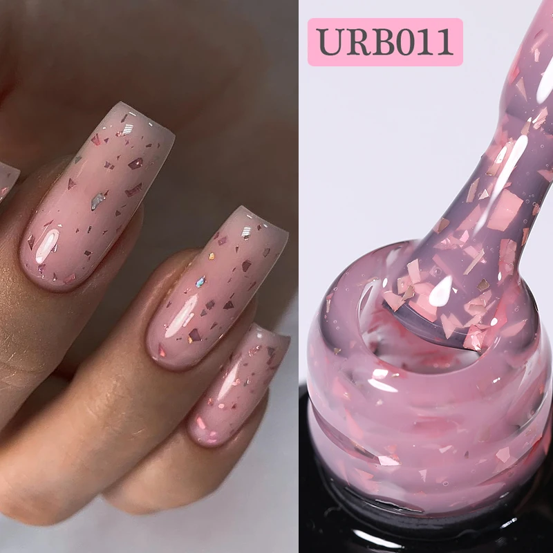 UR SUGAR Gel di gomma glitter oro mimetico Soak Off UV LED Gelatina Bianco Rosa Unghie Manicure Soak Off UV LED No Wipe Top Coat