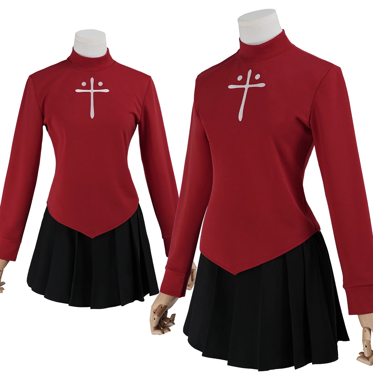 

HOLOUN Fate Stay Night Game Rin Tohsaka Cosplay Costume Convention Halloween Comic Outfit Skirt T-shirt Stockings