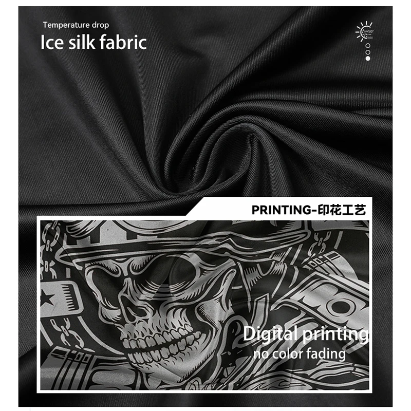 Summer Motorcycle Face Mask Skull Clown Ghost Print Sun Protection Quick Dry Balaclava Neck Gaiter for Men Outdoor Cycling
