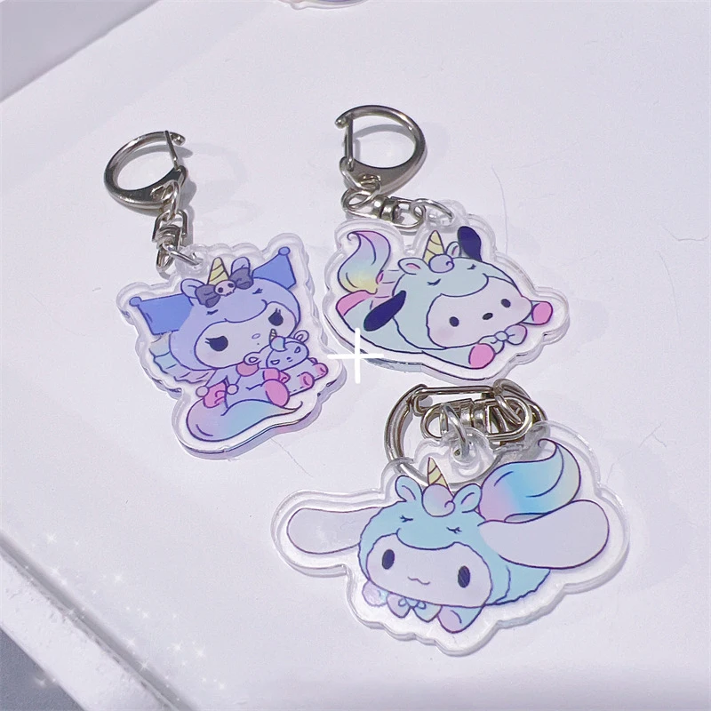 Sanrio Double Sided Cartoon Anime Kawaii Girl Role-playing Accessories Car Key Bag Pendant