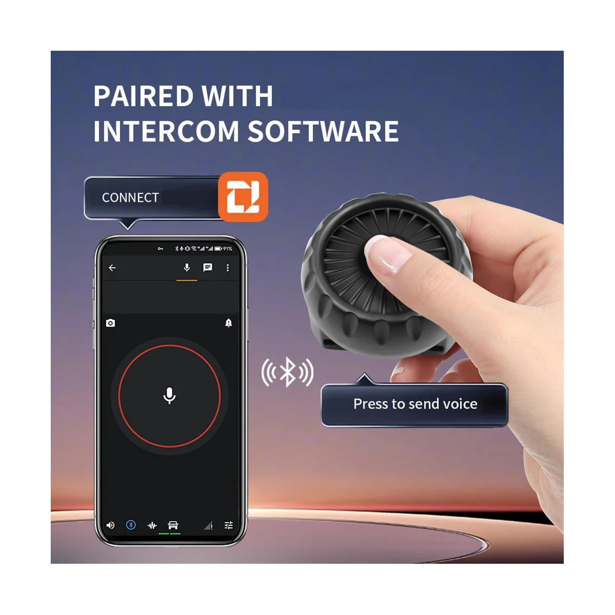 Botón de Control de walkie-talkie inalámbrico con Bluetooth, correa ajustable para teléfono inteligente Zello IOS Android, PTT