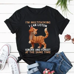Am Always Multitasking Cute Cat Women Tshirts Summer Fashion Casual Tee Clothing O-Neck Tops Kitty's My Best Friends T-shirts