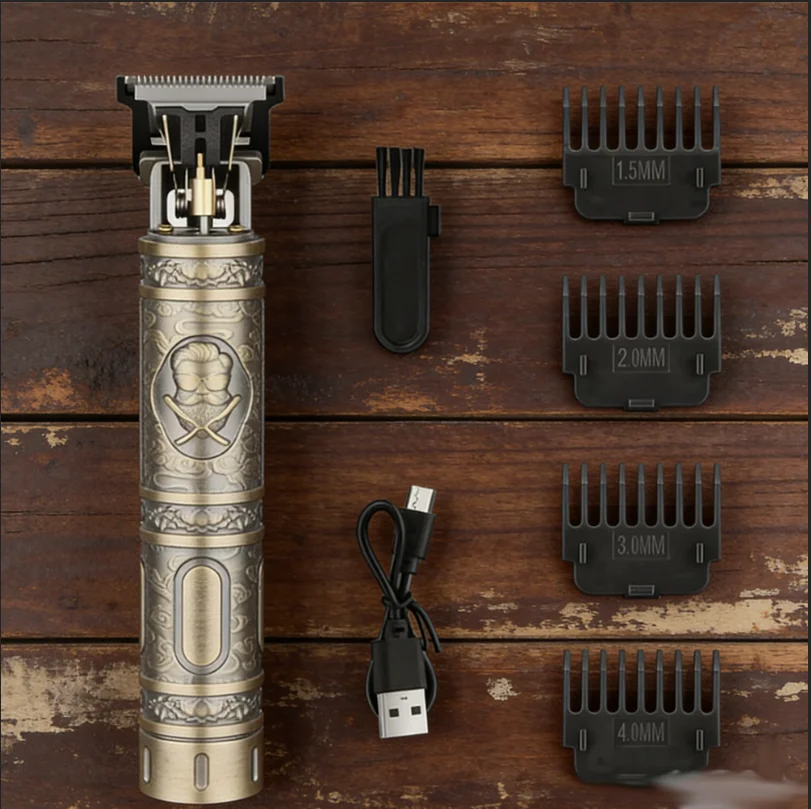 

HIENA Rechargeable Cordless Electric Hair Clippers & Trimmer Grooming Kit with T-Blade and Guide Combs, for Home, Salon and Barb