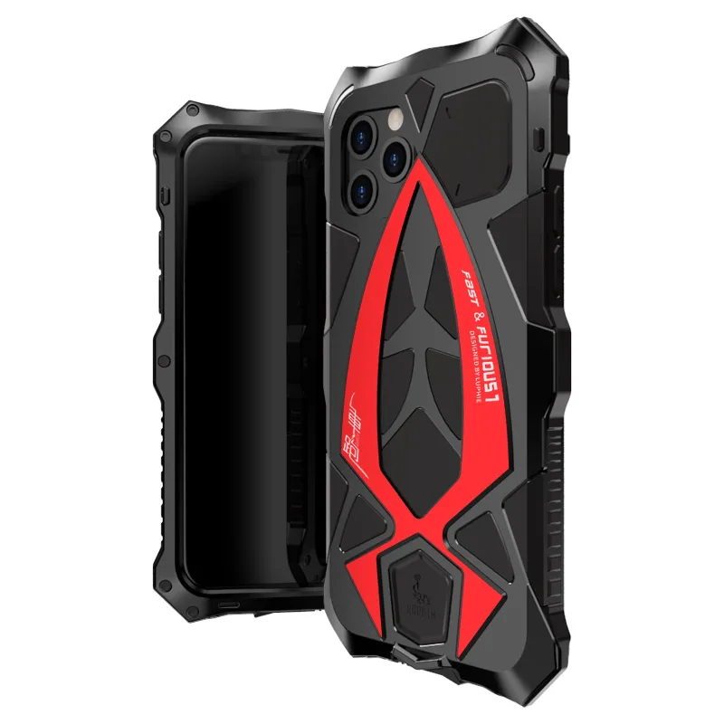 Luphie Metal Full Protect Armor Case for iPhone 13 Pro Max 12 Mini 11 Xs Xr X SE 2022 7 8 Plus Phone Cover Shockproof Fundas