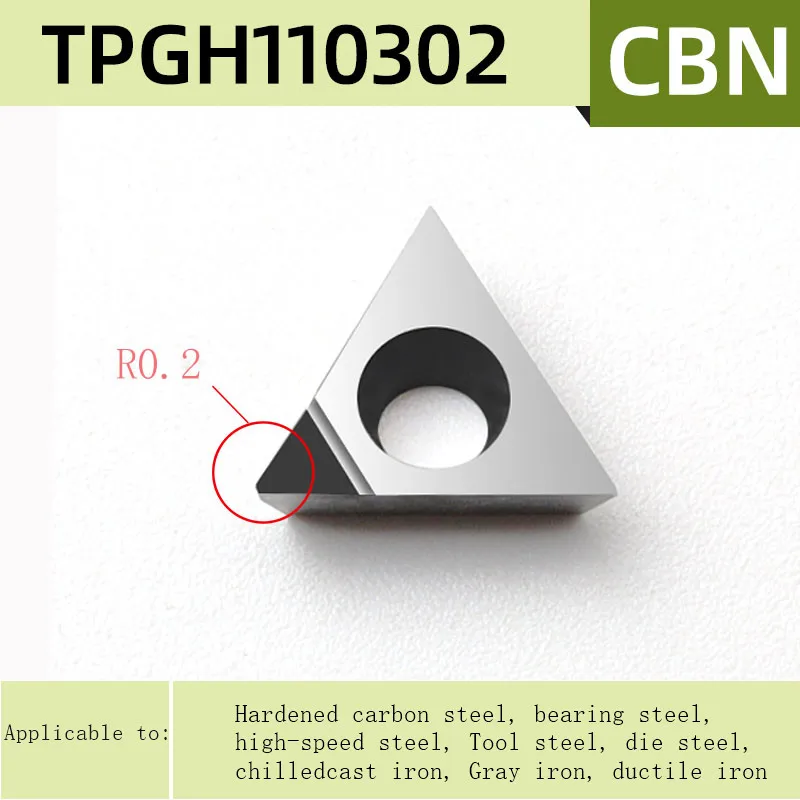 2PCS TBGT060102 TBGT060104 TPGH080202 TPGH080204 PCD CBN CNC Lathe Diamond insert High Hardness Blade Lathe Tool