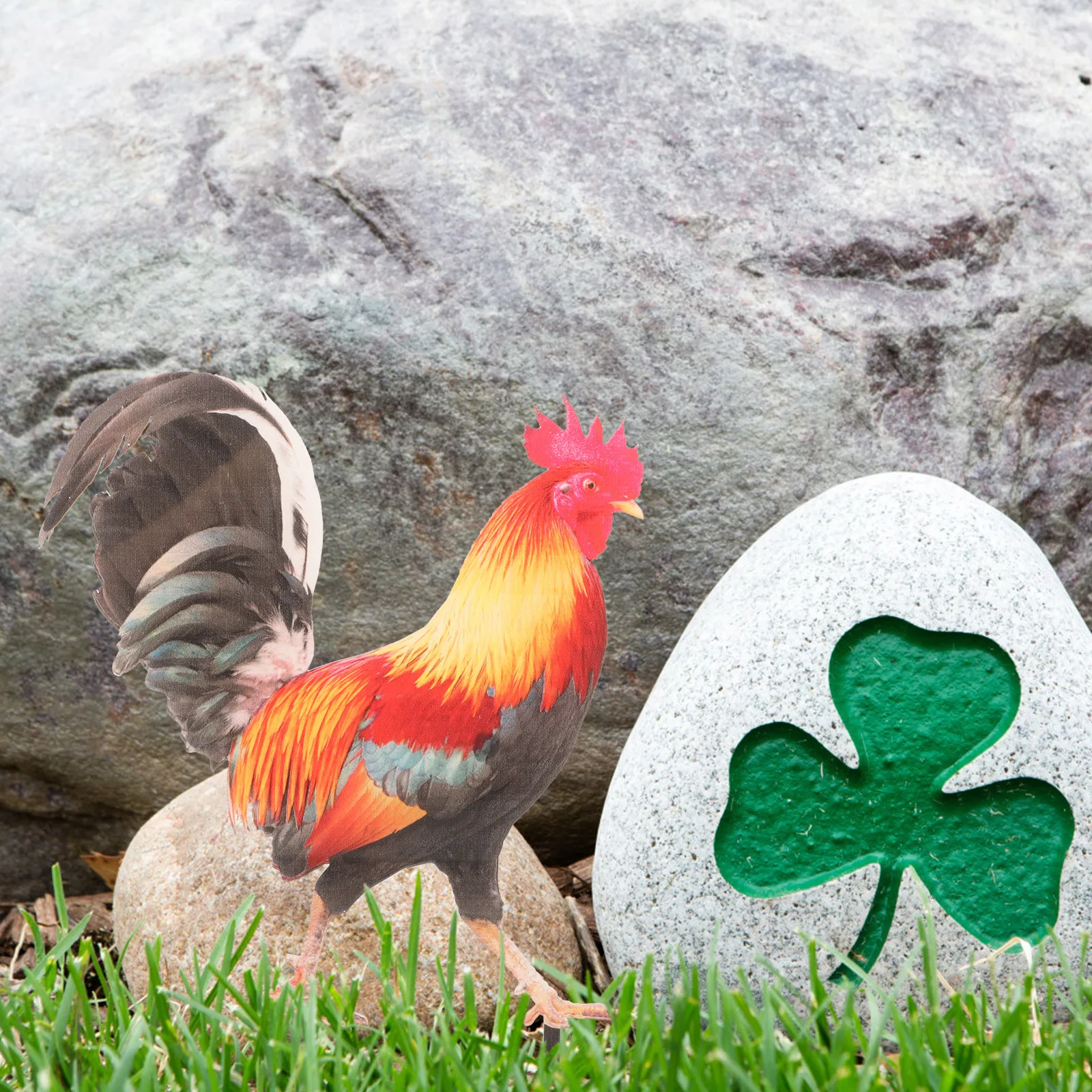 

2pcs 3D Rooster Decorations Garden Chicken Stake Yard Ornaments Lawn Accessories Outdoor Garden Decorative Art Lawn Stake For