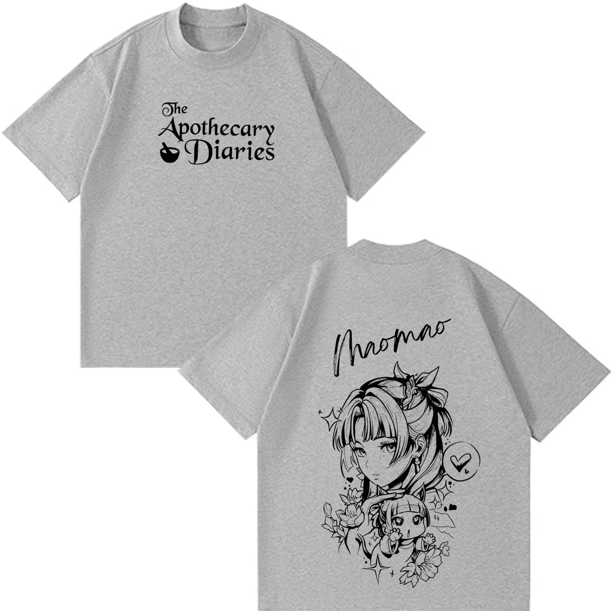 Anime The Apothecary Diaries Print T-Shirt Men Women Fashion Vintage T-shirt Short-sleeved Loose Casual Cotton Cotton T-shirts
