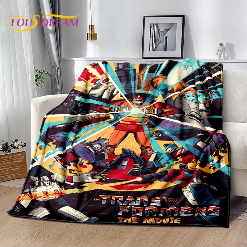 

HD Cartoon T-Transformers Autobots 3D Soft Blankets,Keep Warm Throw Blanket for Picnic Beds Sofa Home Bedroom Gifts Kids Hiking