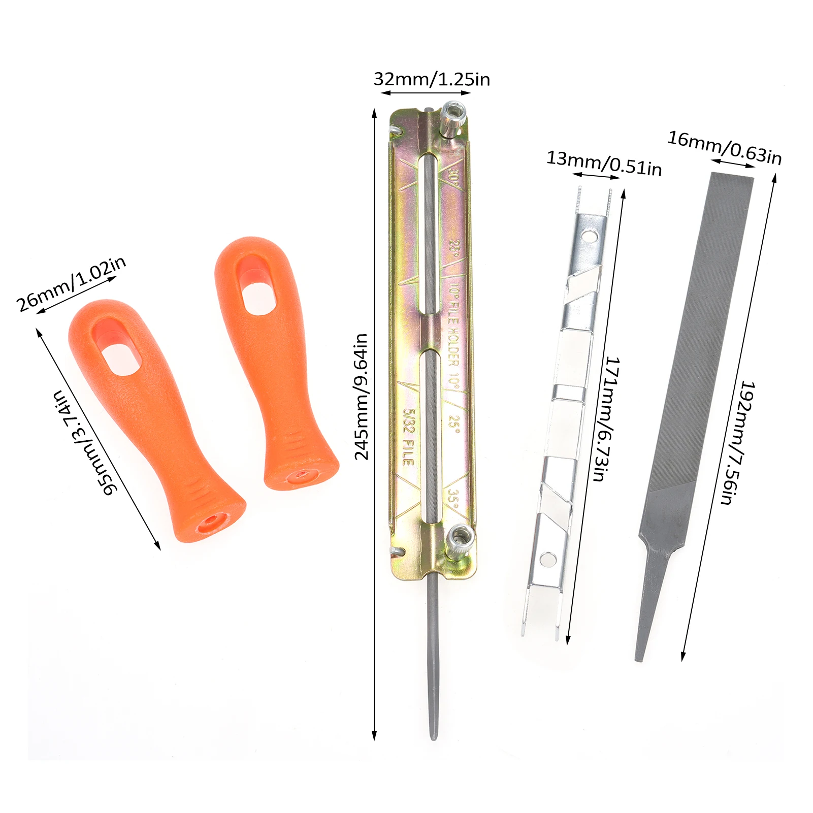 

Набор для заточки бензопилы, ручка для заточки пилки, линейка, используется для заточки зубцов цепной пилы, 6 шт.