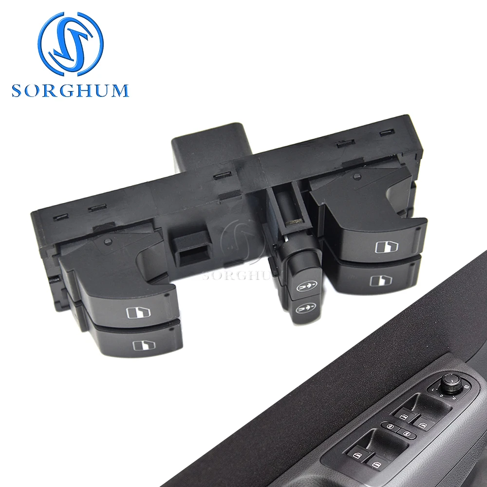 SORGHUM 7L6959857E 7L6959855B New Electric Power Window Control Switch 7L for VW Touareg  Touran Sharan Seat Alhambra 2011-2016