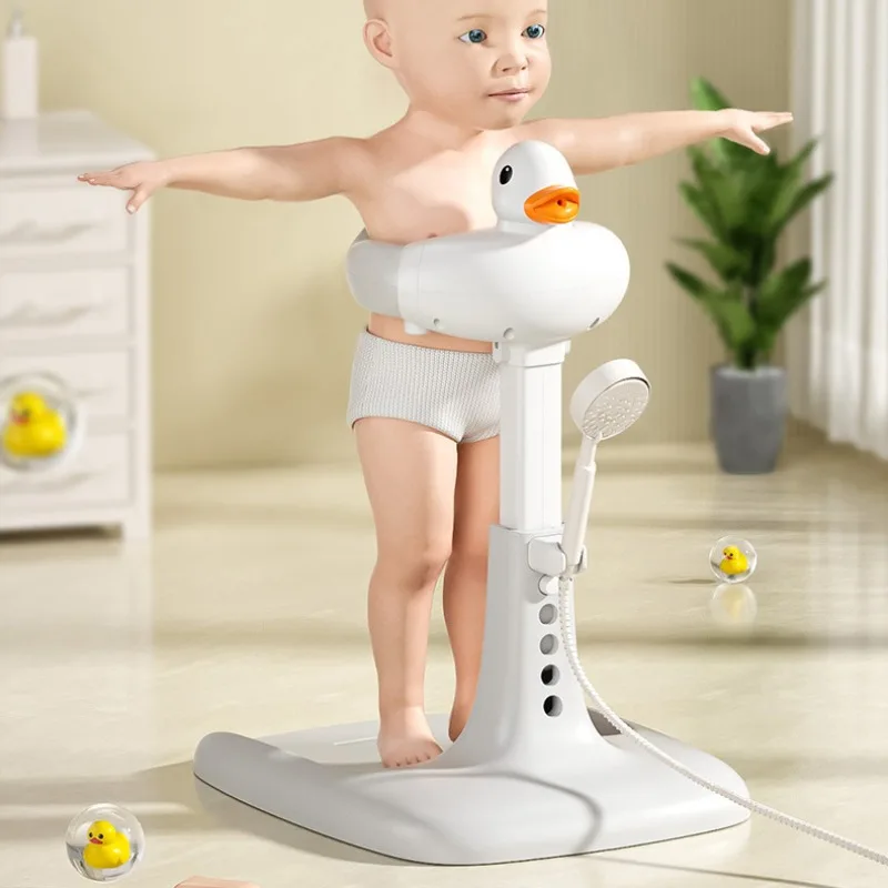 

Cartoon Duck Baby Standing Bath Tools, Infant Baby Bath Shower Head Tables, Newborn Baby Items Butt Wash Bath Standing Racks