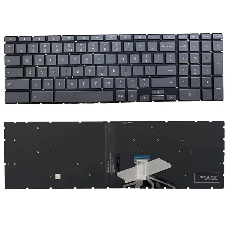 

New Original US For HP Chromebook 15-DE 15-DE0010NR 15-DE0021CLLaptop Keyboard Backlit Light blue gray