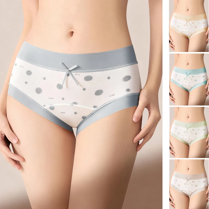 

3pcs Women Seamless Panties Modal Girls Mid Waist Underwear Briefs Teenager Breathable Comfort Pantys Student Printing Underpant