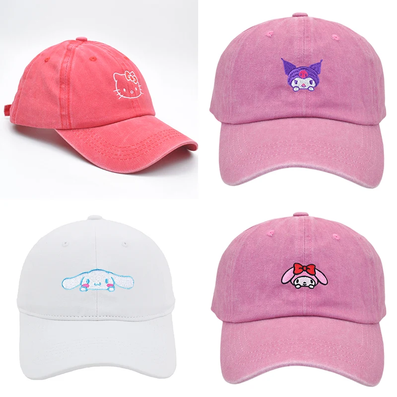 

Kawaii Sanrios Hellokitty Peaked Cap Cartoon Cute Kuromi Embroidery Leisure Versatile Sunscreen Sunshade Baseball Cap Gift Gift