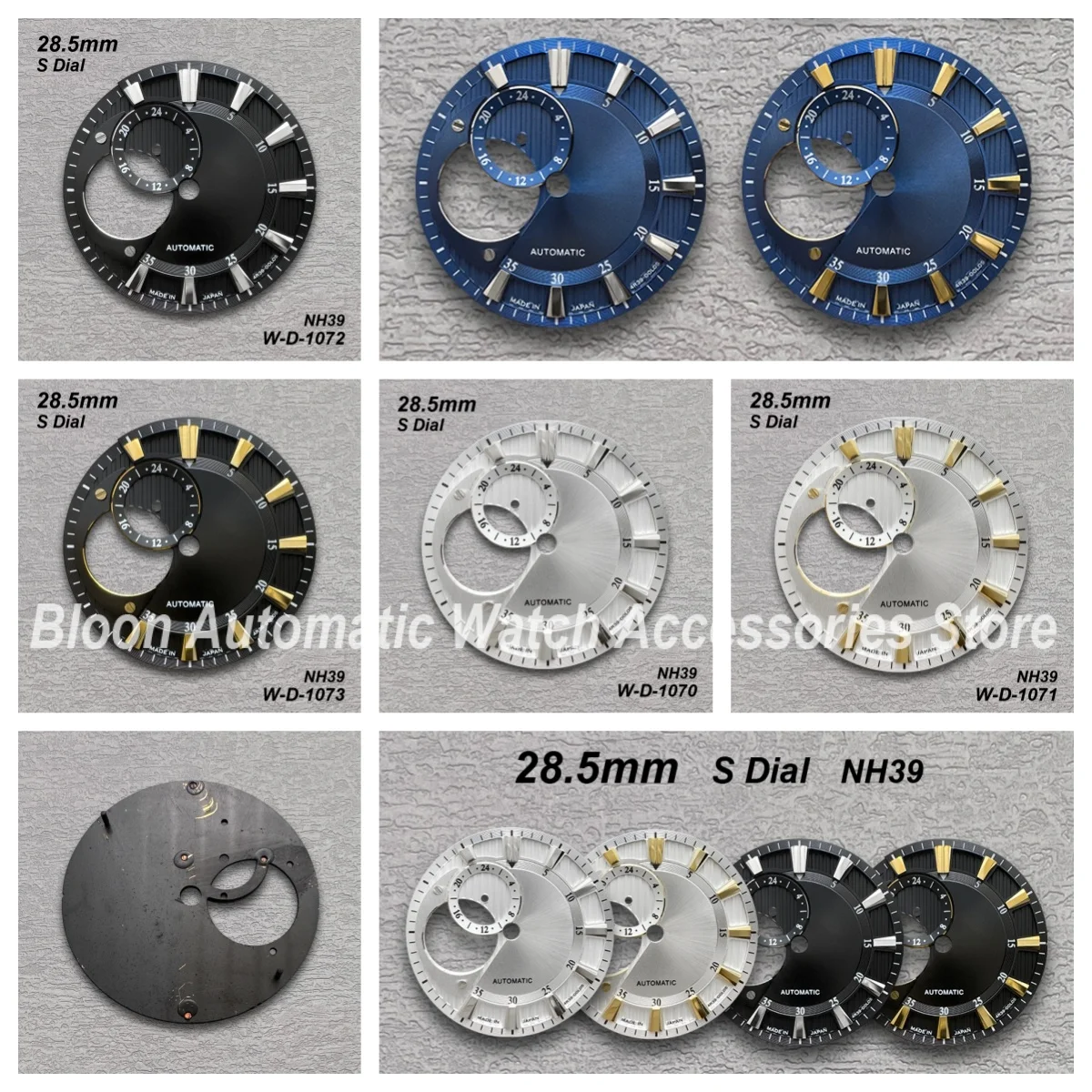 

28.5mm S Logo Dial Fit NH39 Movement New Style Hollow Out Sunray Watch Modification Accessories