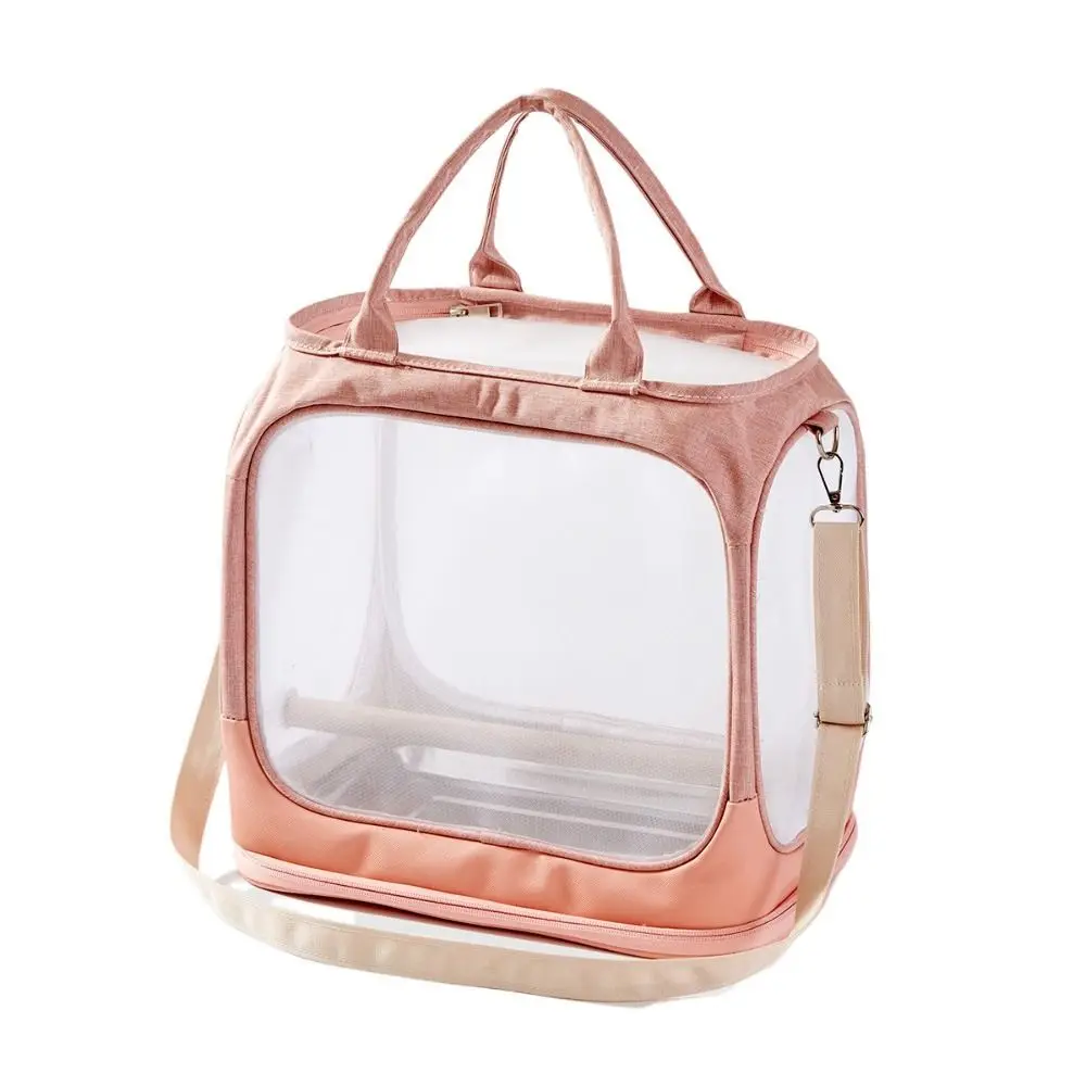 

Transparent Bird Parrot Transport Cage Large Capacity Adjustable Shoulder Strap Bird Travel Carrier Waterproof with Tray