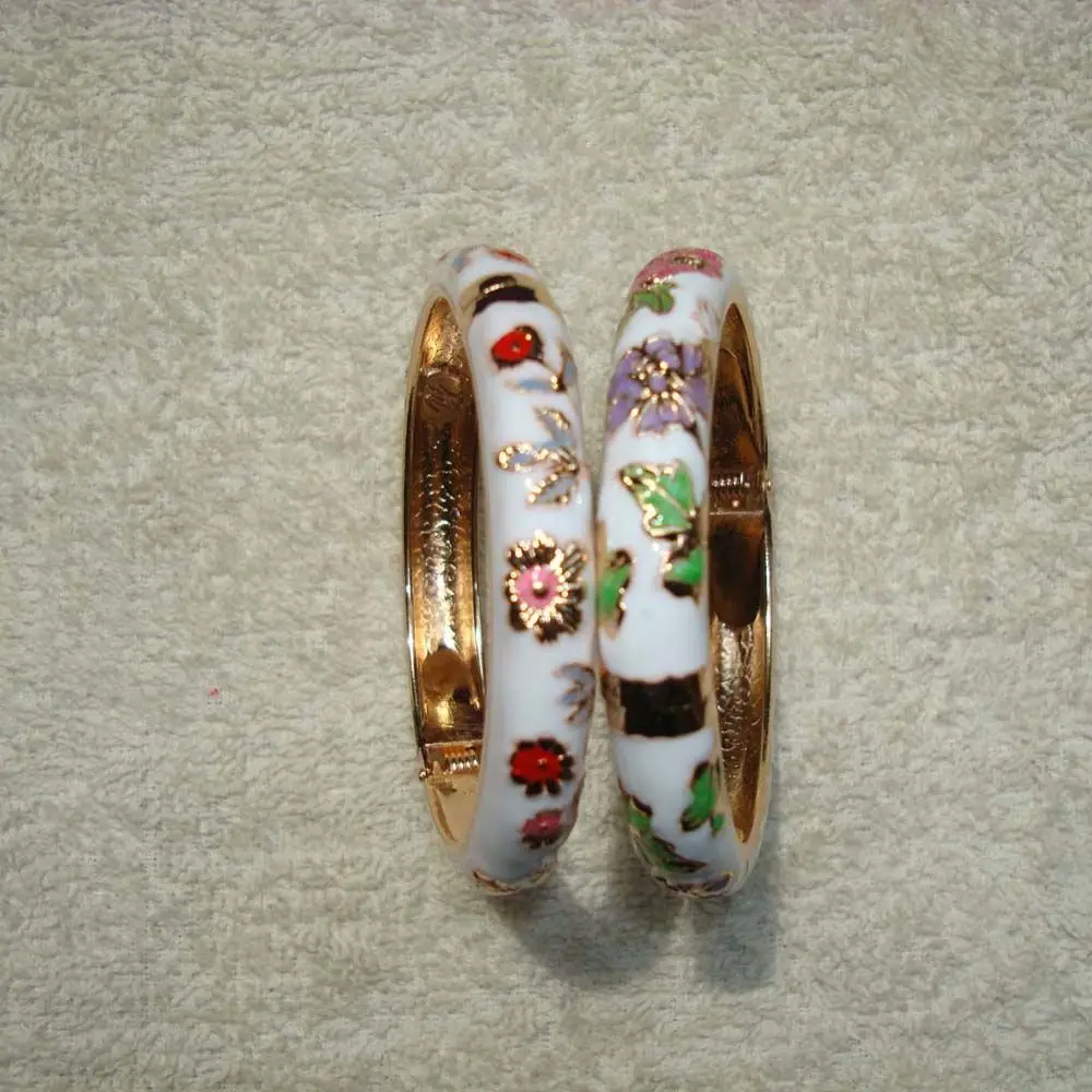 Moda Tradycyjna Filigran Rękodzieło Cloisonné Prezenty Dla Kobiet Dziewczyn Kwiatowa Biżuteria Bransoletki Akcesoria