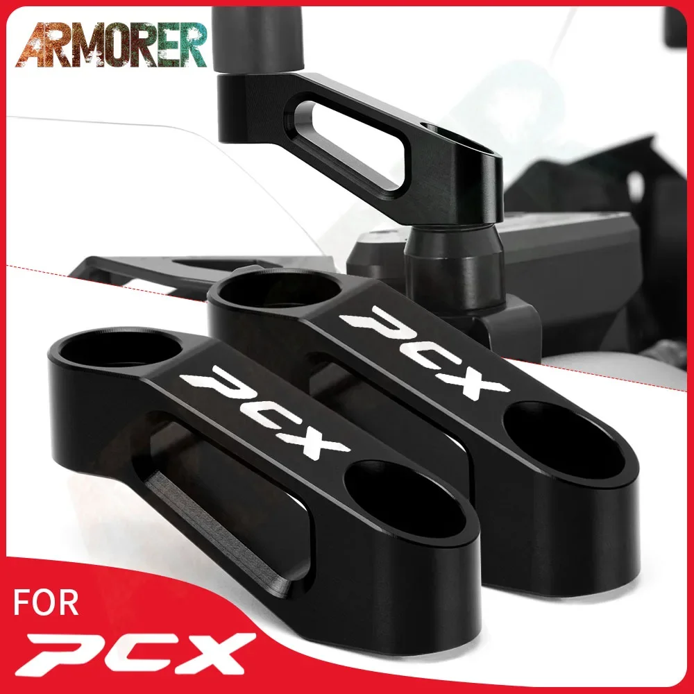 Motorcycle CNC Handlebar Mount Mirror Riser Extender Adaptor Accessories For HONDA PCX 125 150 PCX125 PCX150 PZ 150 PCX 125