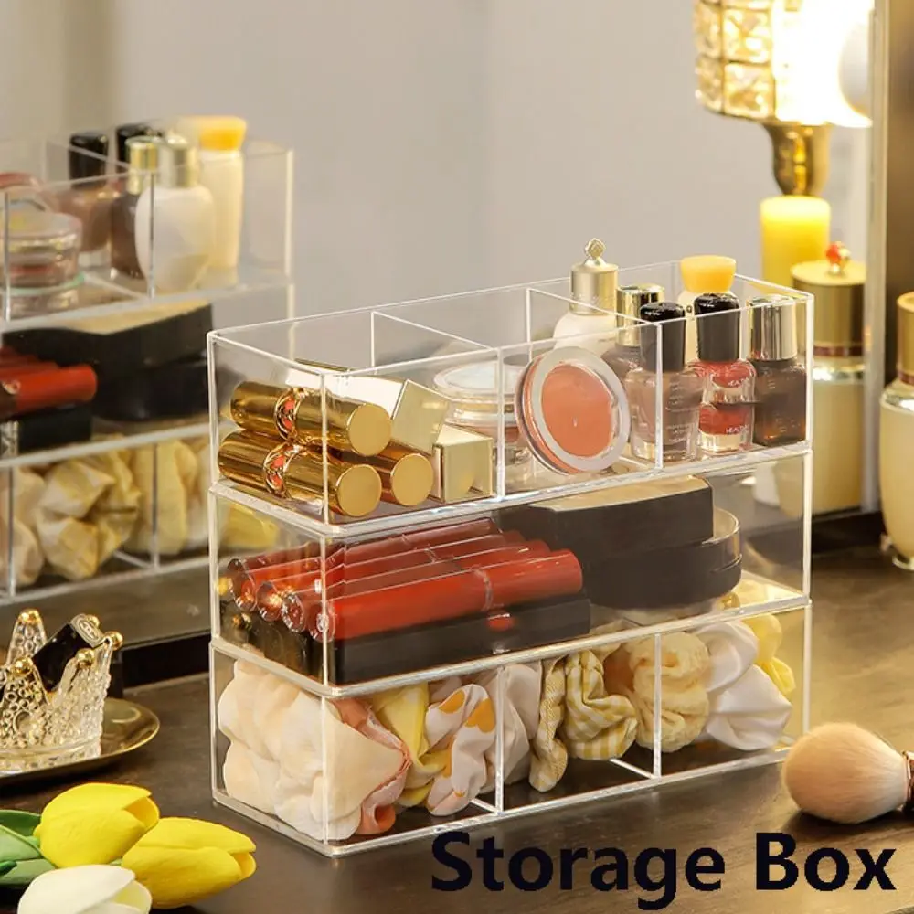 화장품 분류 마감 그리드 박스, 투명 립스틱, 메이크업 정리함, 데스크탑 서랍, 레이어드 보관함