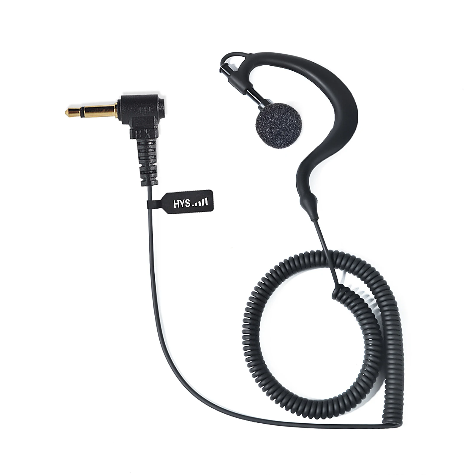 Auricolare radio da 3,5 mm per ricezione/uccolta solo, cuffia di sorveglianza con gancio per l'orecchio morbido a forma di G per radio bidirezionale, microfono altoparlante radio