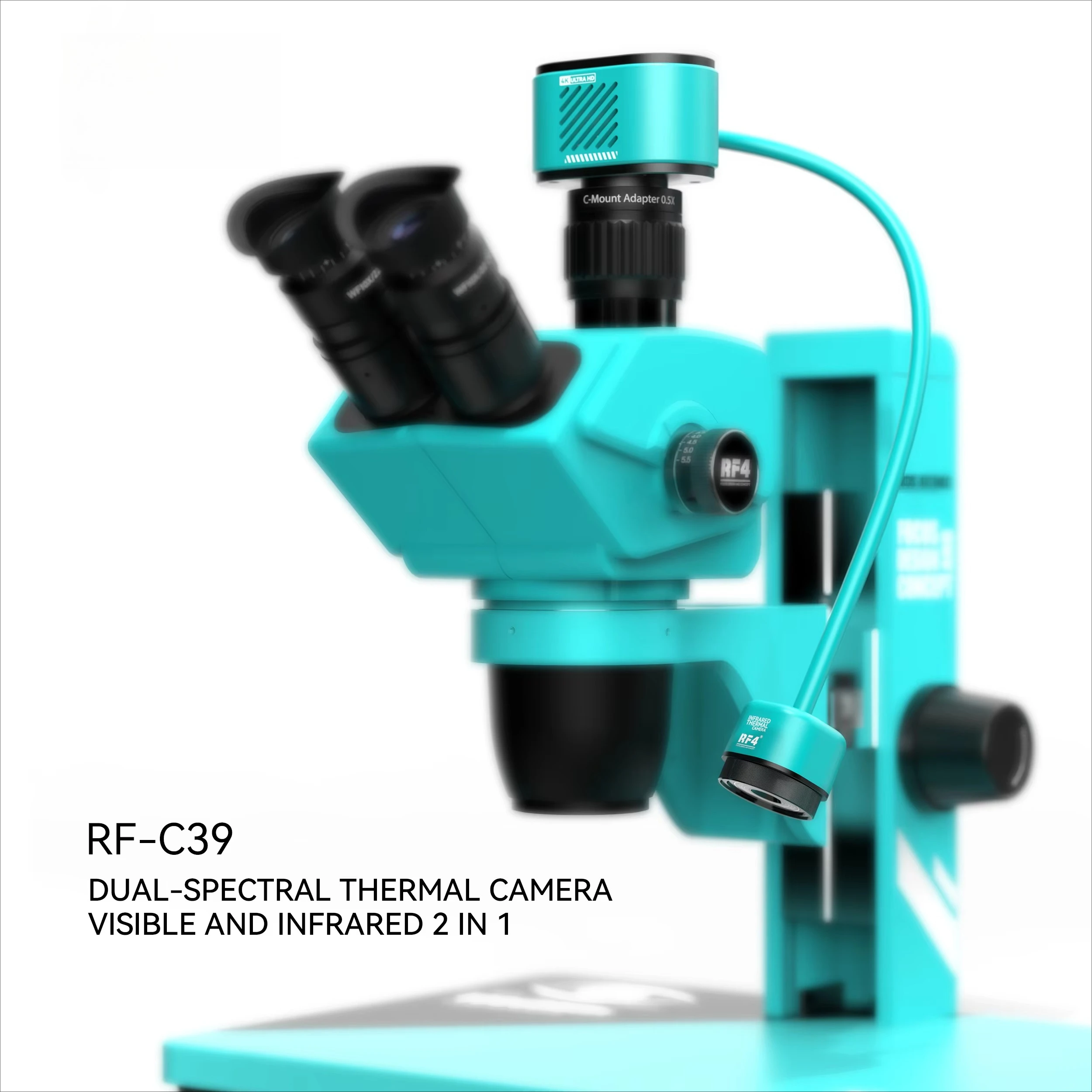 RF C39 Dual Spectral Thermal Camera 4K Visible Infrared Imaging for PCB Phone Repair HDMI USB